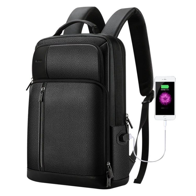 Bopai 851-036611 Large Capacity Top-grain leather Business Breathable Man Backpack, Size: 30x12x43cm(Black) - Backpack by Bopai | Online Shopping South Africa | PMC Jewellery | Buy Now Pay Later Mobicred