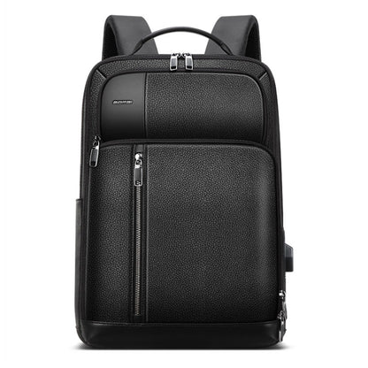 Bopai 851-036611 Large Capacity Top-grain leather Business Breathable Man Backpack, Size: 30x12x43cm(Black) - Backpack by Bopai | Online Shopping South Africa | PMC Jewellery | Buy Now Pay Later Mobicred