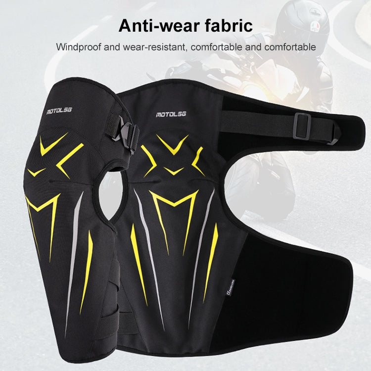 MOTOLSG 2 in 1 Knee Pads Motorcycle Bicycle Riding Warm Fleece Soft Protective Gear with CE Protector (Black White) - Protective Gear by MOTOLSG | Online Shopping South Africa | PMC Jewellery | Buy Now Pay Later Mobicred