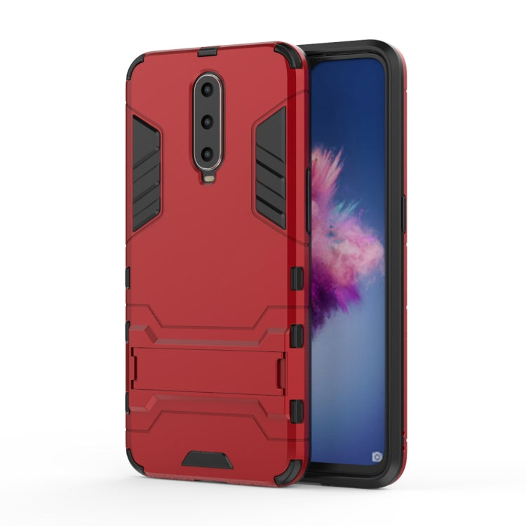 Shockproof PC + TPU  Case for OPPO R17 Pro, with Holder (Red) - OPPO Cases by PMC Jewellery | Online Shopping South Africa | PMC Jewellery