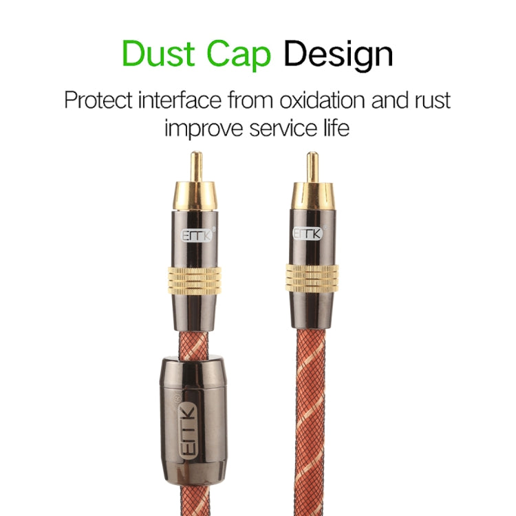 EMK TZ/A 3m OD8.0mm Gold Plated Metal Head RCA to RCA Plug Digital Coaxial Interconnect Cable Audio / Video RCA Cable - RCA Cable by EMK | Online Shopping South Africa | PMC Jewellery | Buy Now Pay Later Mobicred