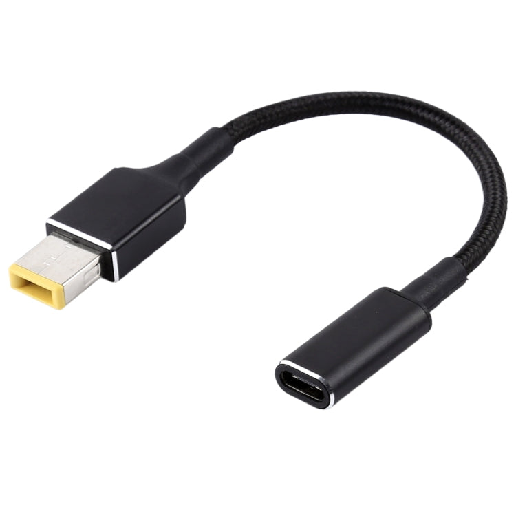 PD 100W 18.5-20V Big Square to USB-C / Type-C Nylon Braid Cable for Lenovo Laptop Notebook, Length: about 30cm - For Lenovo by PMC Jewellery | Online Shopping South Africa | PMC Jewellery | Buy Now Pay Later Mobicred