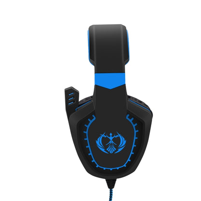 SADES AH-28 3.5mm Plug Wire-controlled Noise Reduction E-sports Gaming Headset with Retractable Microphone, Cable Length: 2m(Black Blue) - Multimedia Headset by SADES | Online Shopping South Africa | PMC Jewellery | Buy Now Pay Later Mobicred