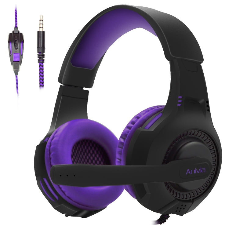 SADES AH-68 3.5mm Plug Wire-controlled E-sports Gaming Headset with Retractable Microphone, Cable Length: 2m(Black purple) - Multimedia Headset by SADES | Online Shopping South Africa | PMC Jewellery | Buy Now Pay Later Mobicred