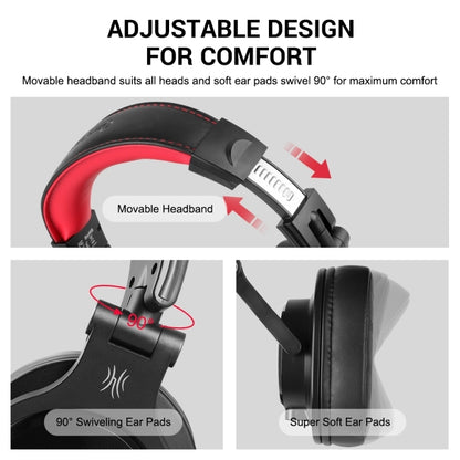 OneOdio A71 Head-mounted Noise Reduction Wired Headphone with Microphone (Black Red) - Multimedia Headset by OneOdio | Online Shopping South Africa | PMC Jewellery | Buy Now Pay Later Mobicred