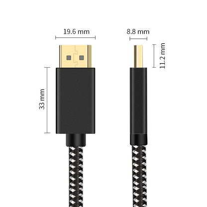 OD6.5mm DP Male to Male DisplayPort Cable, Length: 2m -  by PMC Jewellery | Online Shopping South Africa | PMC Jewellery | Buy Now Pay Later Mobicred