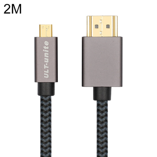 ULT-unite Gold-plated Head HDMI Male to Micro HDMI Male Nylon Braided Cable, Cable Length: 2m(Black) - Cable by ult-unite | Online Shopping South Africa | PMC Jewellery | Buy Now Pay Later Mobicred