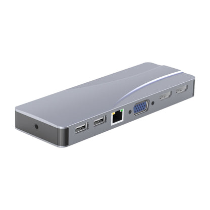 Rocketek HC452 Type-C to 100M RJ45 + HDMI+VGA 14 in 1 HUB Adapter - USB HUB by ROCKETEK | Online Shopping South Africa | PMC Jewellery | Buy Now Pay Later Mobicred