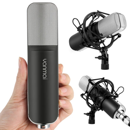 Yanmai Q8 Professional Game Condenser Sound Recording Microphone with Holder, Compatible with PC and Mac for  Live Broadcast Show, KTV, etc.(Black) - Microphone by Yanmai | Online Shopping South Africa | PMC Jewellery | Buy Now Pay Later Mobicred