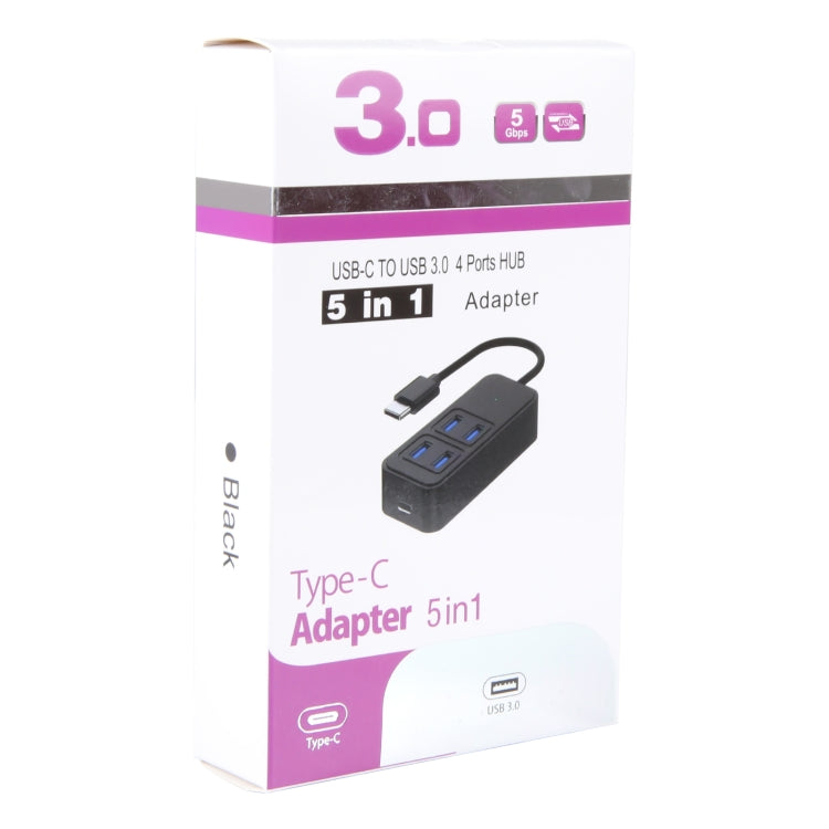 BYL-1901T 5 in 1 USB-C / Type-C to USB3.0x4+USB-C / Type-C HUB Adapter - USB HUB by PMC TechLife | Online Shopping South Africa | PMC TechLife | Buy Now Pay Later Mobicred