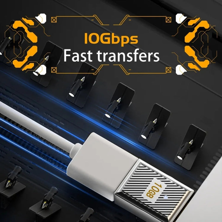 USB-C / Type-C Male to USB Female 10 Gbps Straight Charging Adapter (Gun Metal) - Cable & Adapters by PMC TechLife | Online Shopping South Africa | PMC TechLife | Buy Now Pay Later Mobicred