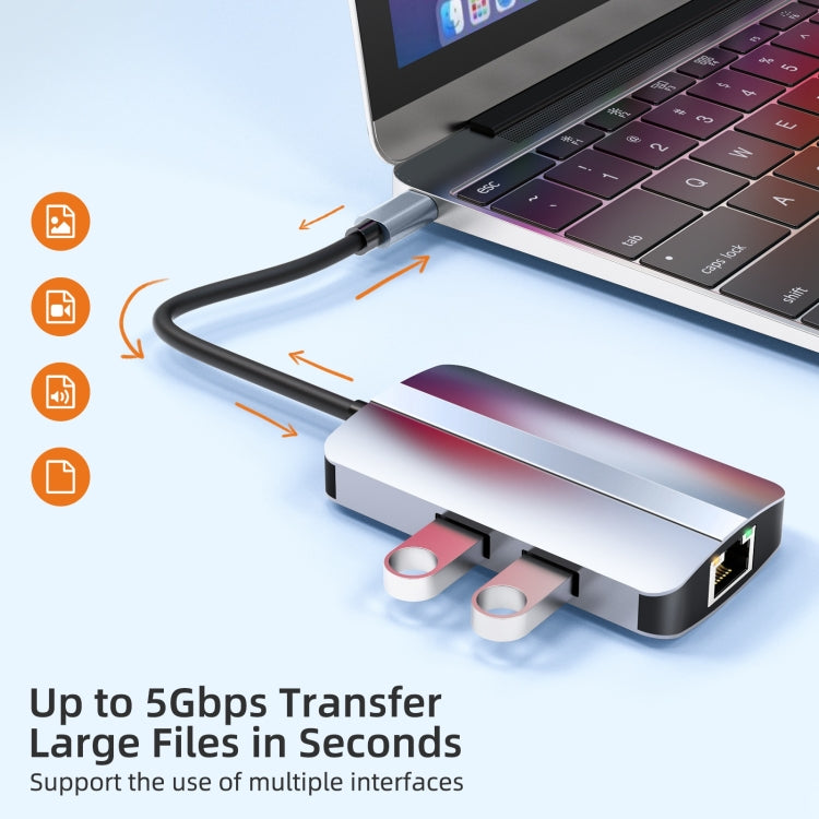 BYL-2203 6 in 1 USB-C / Type-C to USB Multifunctional Docking Station HUB Adapter - USB HUB by PMC Jewellery | Online Shopping South Africa | PMC Jewellery | Buy Now Pay Later Mobicred