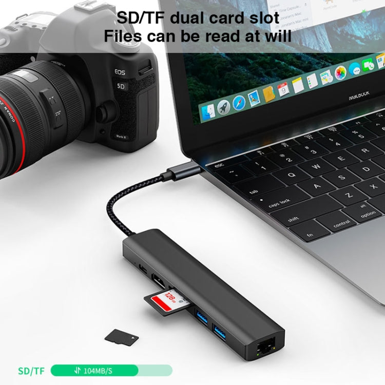 BYL-2303 7 in 1 USB-C / Type-C to USB Multifunctional Docking Station HUB Adapter - USB HUB by PMC Jewellery | Online Shopping South Africa | PMC Jewellery | Buy Now Pay Later Mobicred