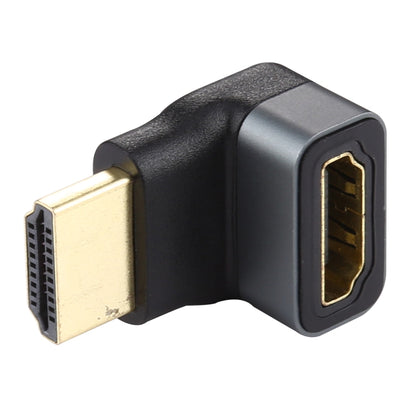 HDMI male to HDMI Female 90 Degree Elbow Head Aluminium Alloy Adapter(Black) - Adapter by PMC Jewellery | Online Shopping South Africa | PMC Jewellery