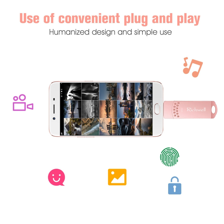 Richwell 3 in 1 32G Type-C + Micro USB + USB 3.0 Metal Flash Disk with OTG Function(Silver) - free shipping - PMC Jewellery - Order now!