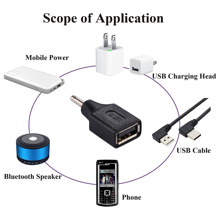 10 PCS 3.5x1.35mm Male to USB Female Adapter Connector - Universal Power Adapter by PMC Jewellery | Online Shopping South Africa | PMC Jewellery | Buy Now Pay Later Mobicred