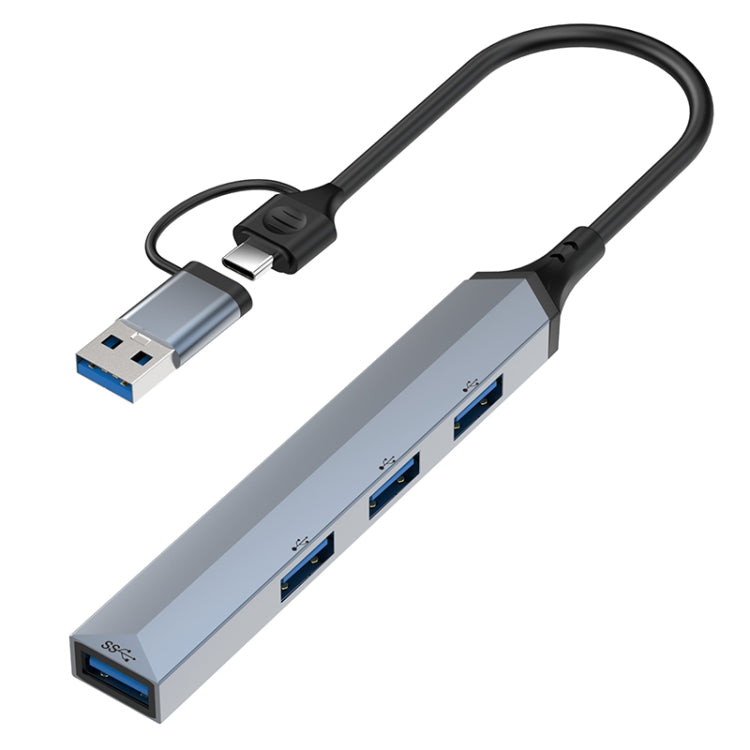 V252B 4 in 1 USB + USB-C/Type-C to USB Multifunctional Docking Station HUB Adapter - USB HUB by PMC Jewellery | Online Shopping South Africa | PMC Jewellery | Buy Now Pay Later Mobicred