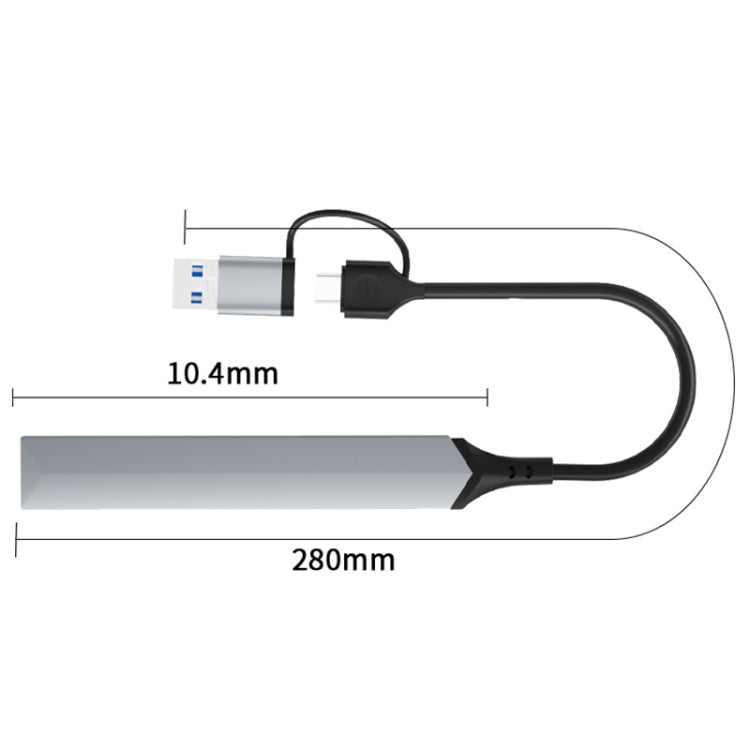 V253B 5 in 1 USB + USB-C/Type-C to USB Multifunctional Docking Station HUB Adapter - USB HUB by PMC Jewellery | Online Shopping South Africa | PMC Jewellery | Buy Now Pay Later Mobicred