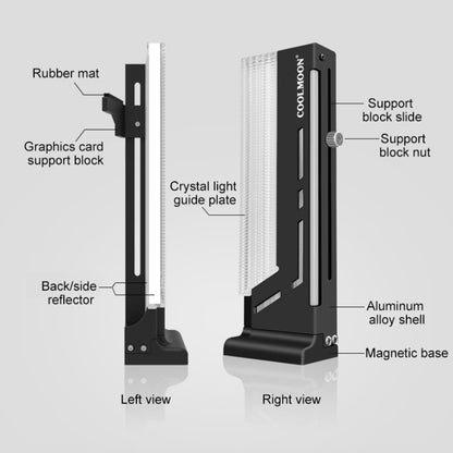 COOLMOON CM-GH2 5V ARGB GPU Holder (Black) - Caddies & Enclosures by COOLMOON | Online Shopping South Africa | PMC Jewellery