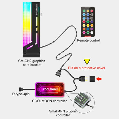 COOLMOON CM-GH2 5V ARGB GPU Holder (Black) - Caddies & Enclosures by COOLMOON | Online Shopping South Africa | PMC Jewellery