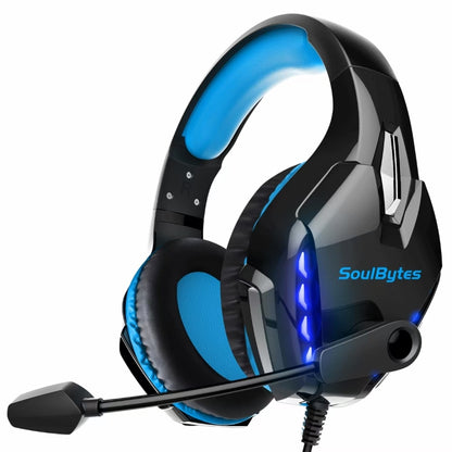 Soulbytes S11 USB + 3.5mm 4 Pin Adjustable LED Light Gaming Headset with Mic (Blue) - Multimedia Headset by Soulbytes | Online Shopping South Africa | PMC Jewellery | Buy Now Pay Later Mobicred