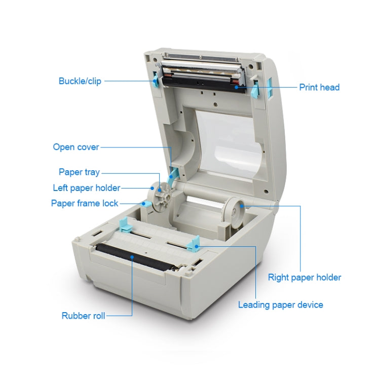 POS-9210 110mm USB POS Receipt Thermal Printer Express Delivery Barcode Label Printer, UK Plug(White) - Printer by PMC Jewellery | Online Shopping South Africa | PMC Jewellery | Buy Now Pay Later Mobicred