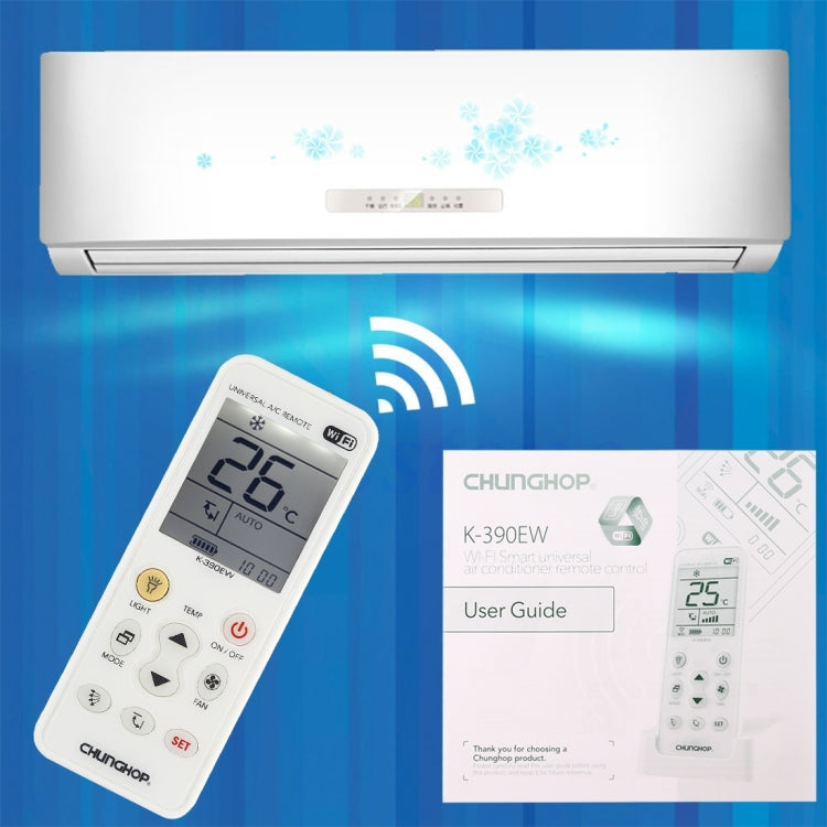 CHUNGHOP K-390EW WiFi Smart Universal Air Conditioner A/C Remote Control with Backlight & LED Light & Base, Support 2G / 3G / 4G / WiFi Network, EU Plug - Air-Conditioner by CHUNGHOP | Online Shopping South Africa | PMC Jewellery | Buy Now Pay Later Mobicred