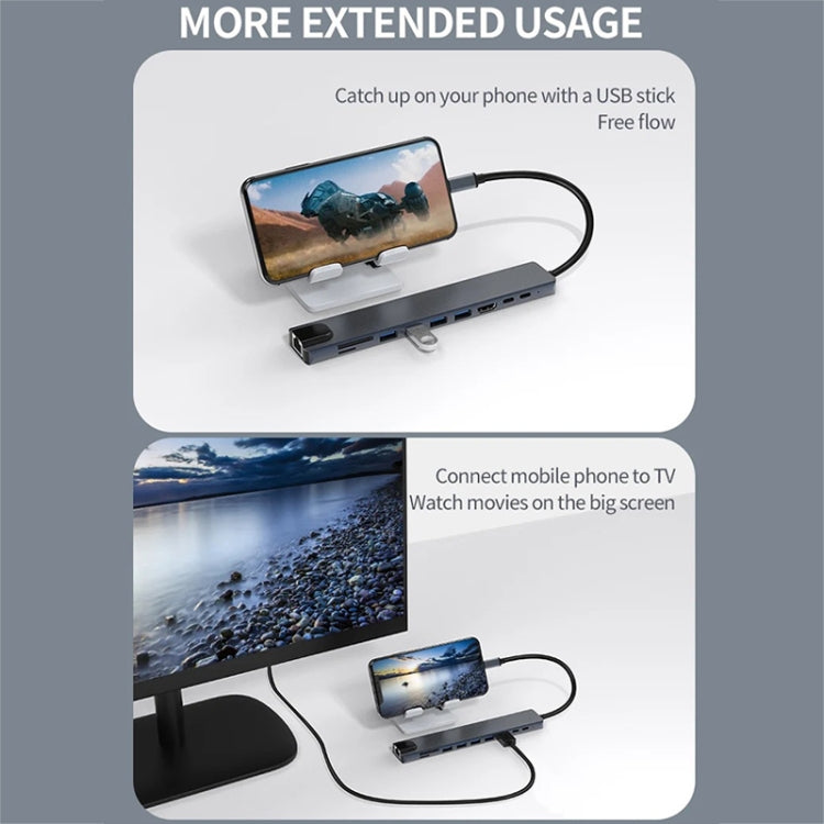 10 in 1 USB-C / Type-C Iinterface Docking Station Multi-function HUB - USB HUB by PMC Jewellery | Online Shopping South Africa | PMC Jewellery | Buy Now Pay Later Mobicred