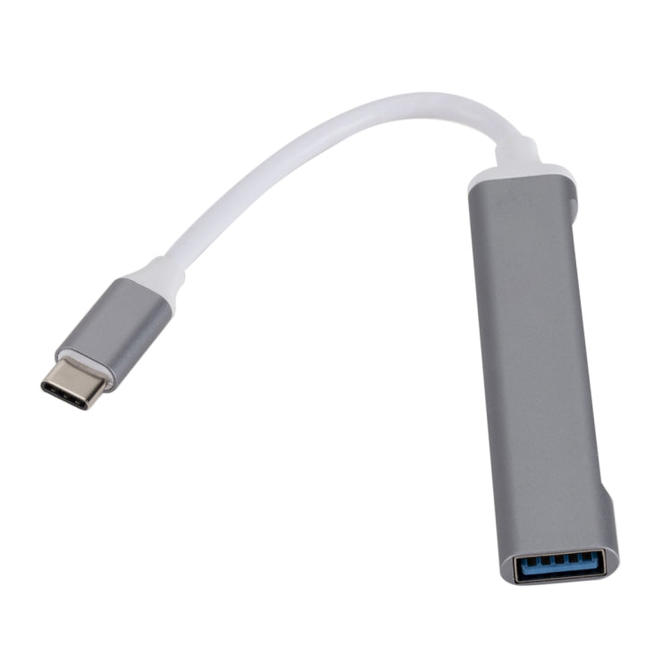 C809 USB 3.0 x 1 + USB 2.0 x 3 to USB-C / Type-C Multi-function Splitter HUB Adapter (Grey) - USB HUB by PMC TechLife | Online Shopping South Africa | PMC TechLife