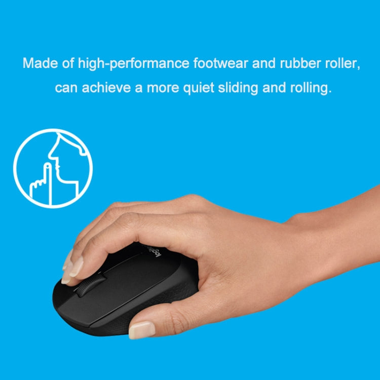 Logitech M330 Wireless Optical Mute Mouse with Micro USB Receiver (Blue) - Wireless Mice by Logitech | Online Shopping South Africa | PMC Jewellery | Buy Now Pay Later Mobicred