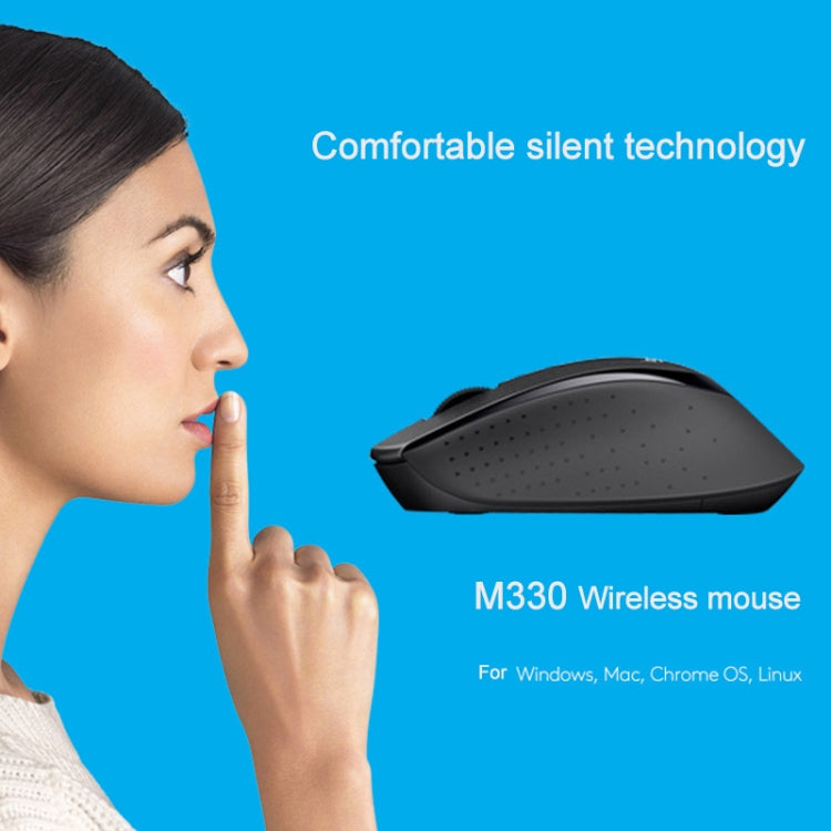 Logitech M330 Wireless Optical Mute Mouse with Micro USB Receiver (White) - Wireless Mice by Logitech | Online Shopping South Africa | PMC Jewellery | Buy Now Pay Later Mobicred