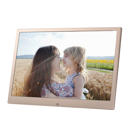 HSD1504 15.4 inch LED 1280x800 High Resolution Display Digital Photo Frame with Holder and Remote Control, Support SD / MMC / MS Card / USB Port, UK Plug(Gold) - 15 inch Above by PMC Jewellery | Online Shopping South Africa | PMC Jewellery | Buy Now Pay Later Mobicred