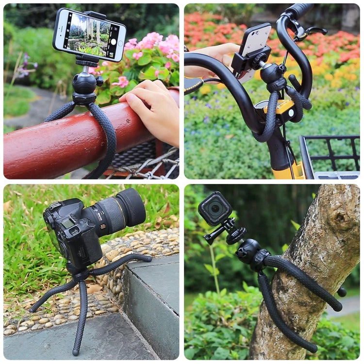 PULUZ Mini Octopus Flexible Tripod Holder with Ball Head & Phone Clamp + Tripod Mount Adapter & Long Screw for SLR Cameras, GoPro, Cellphone, Size: 25cmx4.5cm - Portable Mini Tripod by PULUZ | Online Shopping South Africa | PMC Jewellery | Buy Now Pay Later Mobicred