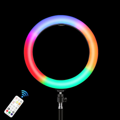 PULUZ 10.2 inch 26cm Marquee LED RGBWW Selfie Beauty Light  + 1.1m Tripod Mount 168 LED Dual-color Temperature Dimmable Ring Vlogging Photography Video Lights with Cold Shoe Tripod Ball Head & Remote Control & Phone Clamp(Black) - Ring Light by PULUZ | Online Shopping South Africa | PMC Jewellery | Buy Now Pay Later Mobicred