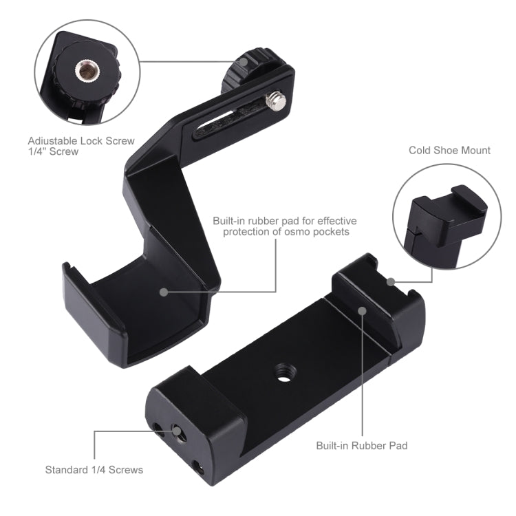 PULUZ Mini Metal Desktop Tripod Mount + Metal Phone Clamp Mount + Expansion Fixed Stand Bracket for DJI OSMO Pocket - Mount & Holder by PULUZ | Online Shopping South Africa | PMC Jewellery | Buy Now Pay Later Mobicred