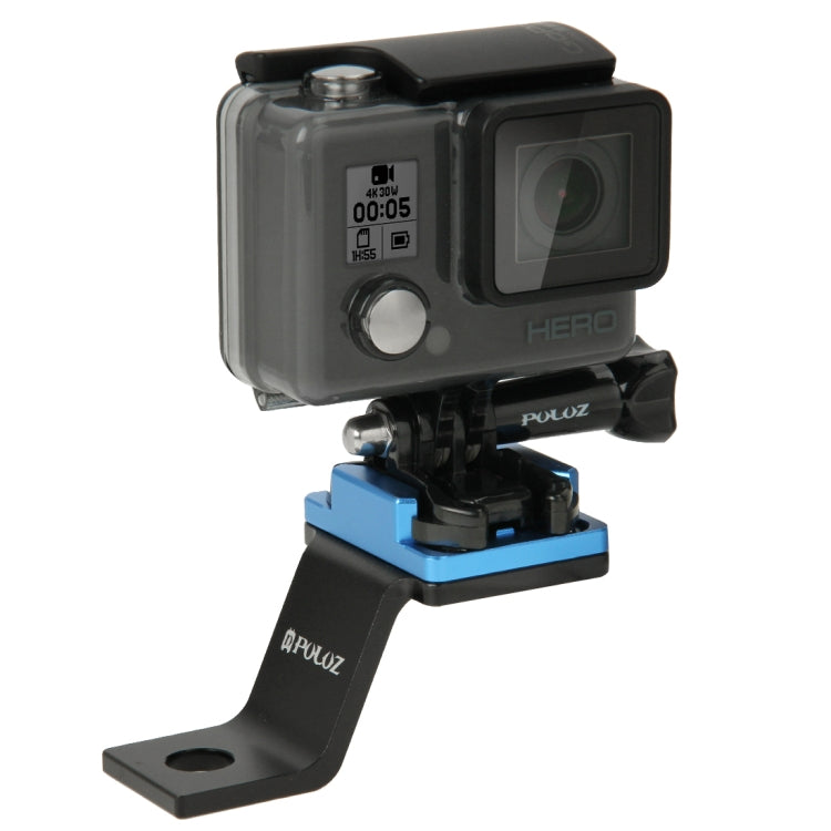 PULUZ Fixed Metal Motorcycle Holder Mount for GoPro Hero12 Black / Hero11 /10 /9 /8 /7 /6 /5, Insta360 Ace / Ace Pro, DJI Osmo Action 4 and Other Action Cameras(Blue) - Holder by PULUZ | Online Shopping South Africa | PMC Jewellery | Buy Now Pay Later Mobicred
