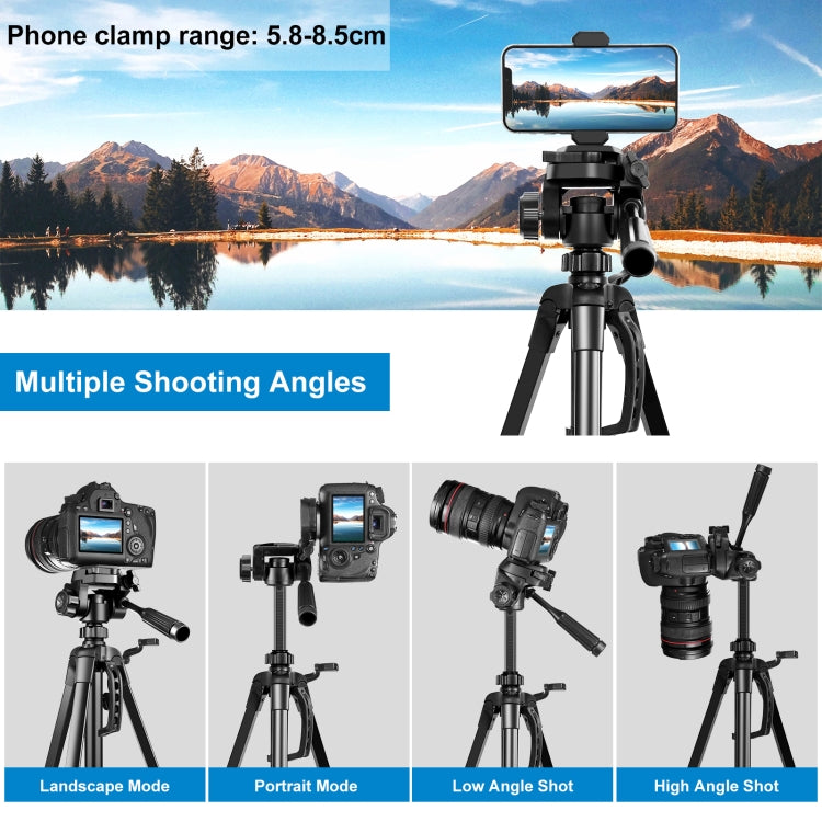 PULUZ Aluminum Selfie Live Tripod Mount with Three-dimensional Head & Phone Clamp(Black) - free shipping - PMC TechLife - Order now!
