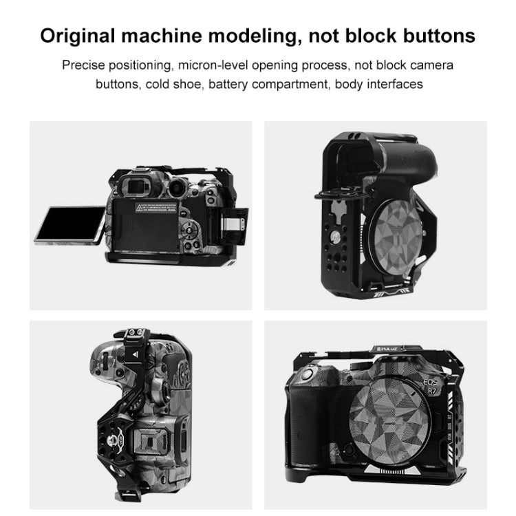 For Canon EOS R7 PULUZ Metal Camera Cage Stabilizer Rig(Black) - free shipping - PMC TechLife - Order now!