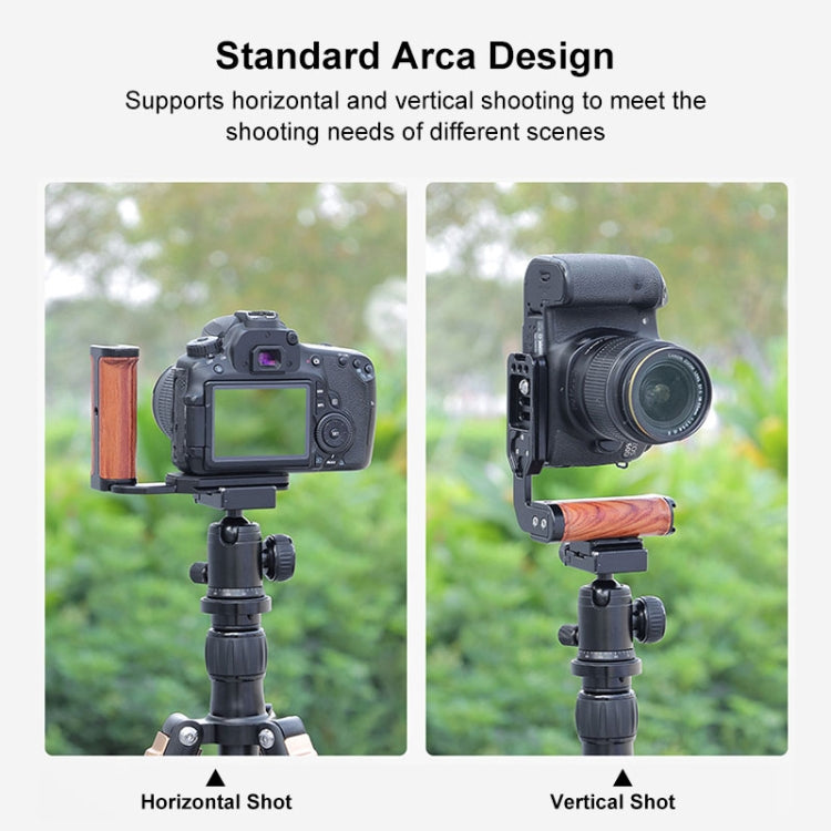 PULUZ Wooden Left Side Handle Vertical Shoot Quick Release L Plate - free shipping - PMC TechLife - Order now!
