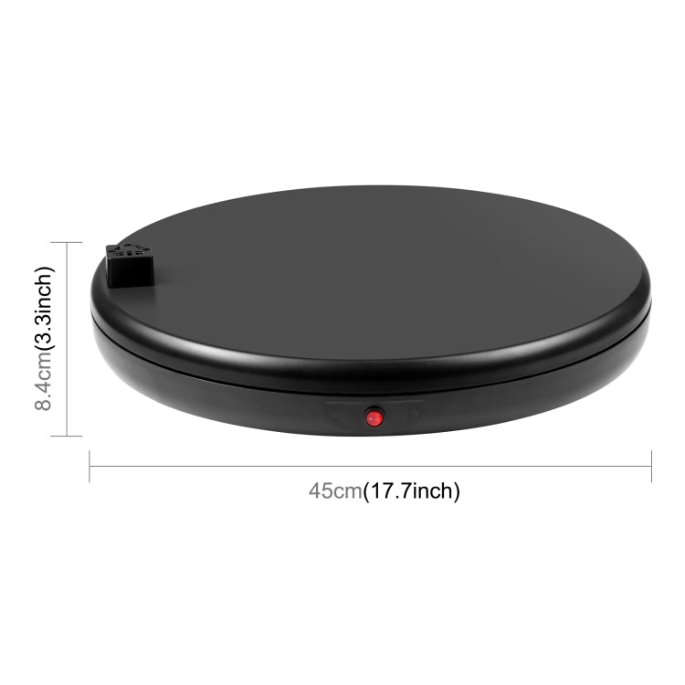 PULUZ 45cm Remote Control Adjusting Speed Rotating Turntable Display Stand with Power Socket, Black, Load 100kg(EU Plug) - free shipping - PMC TechLife - Order now!