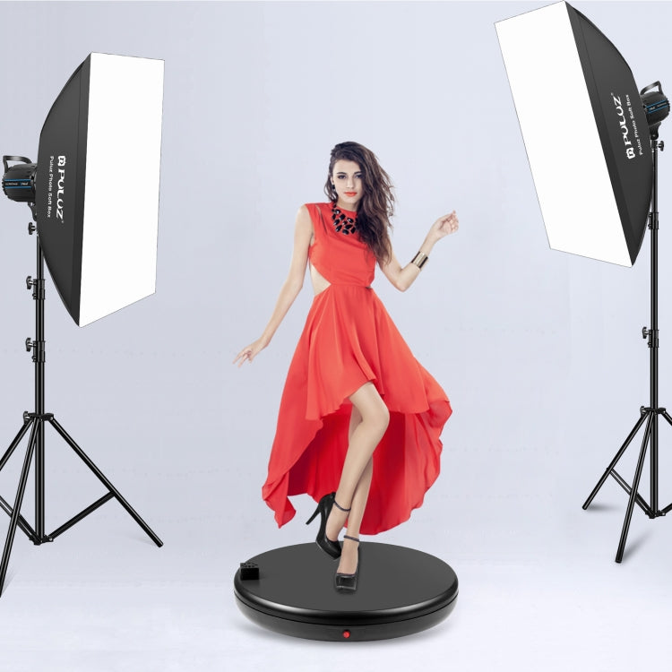 PULUZ 45cm Remote Control Adjusting Speed Rotating Turntable Display Stand with Power Socket, Black, Load 100kg(EU Plug) - free shipping - PMC TechLife - Order now!