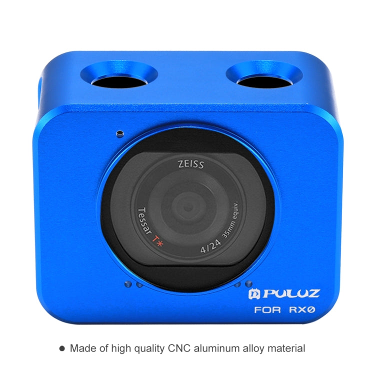 PULUZ for Sony RX0 Aluminum Alloy Protective Cage + 37mm UV Filter Lens + Lens Sunshade with Screws and Screwdrivers(Blue) - Metal Cases by PULUZ | Online Shopping South Africa | PMC Jewellery | Buy Now Pay Later Mobicred