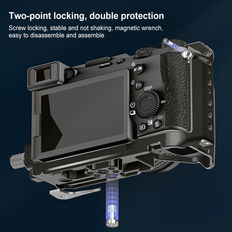 For Sony ILCE-A7CM2 / Alpha 7C II / Alpha 7CR PULUZ Metal Camera Cage Stabilizer Rig (Black) - free shipping - PMC TechLife - Order now!