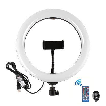 PULUZ 10.2 inch 26cm Curved Surface USB RGBW Dimmable LED Ring Vlogging Photography Video Lights with Tripod Ball Head & Remote Control & Phone Clamp(Black) - Ring Light by PULUZ | Online Shopping South Africa | PMC Jewellery | Buy Now Pay Later Mobicred