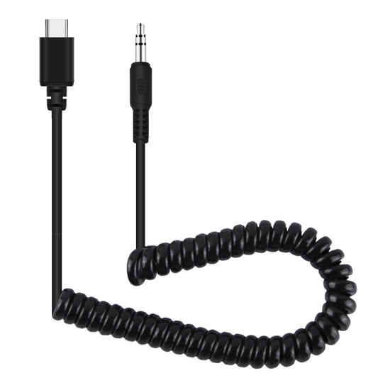 PULUZ 3.5mm TRRS Male to Type-C / USB-C Male Live Microphone Audio Adapter Spring Coiled Cable for Samsung, Huawei and Smartphones, Cable Stretching to 100cm(Black) - Microphone Audio Cable & Connector by PULUZ | Online Shopping South Africa | PMC Jewellery | Buy Now Pay Later Mobicred