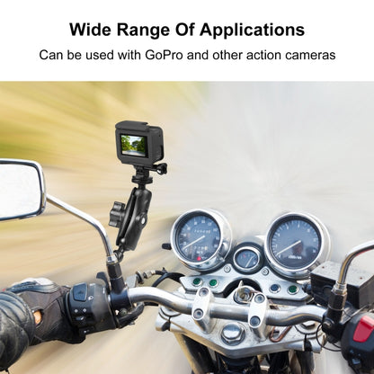 PULUZ Motorcycle Holder Mirror Base Hole Fixed Mount for GoPro and Other Action Cameras(Black) - Bicycle Handlebar Mount by PULUZ | Online Shopping South Africa | PMC Jewellery | Buy Now Pay Later Mobicred