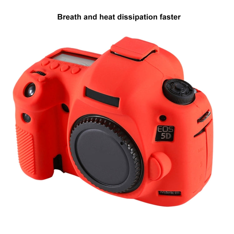 PULUZ Soft Silicone Protective Case for Canon EOS 5D Mark III / 5D3(Red) - Protective Case by PULUZ | Online Shopping South Africa | PMC Jewellery | Buy Now Pay Later Mobicred