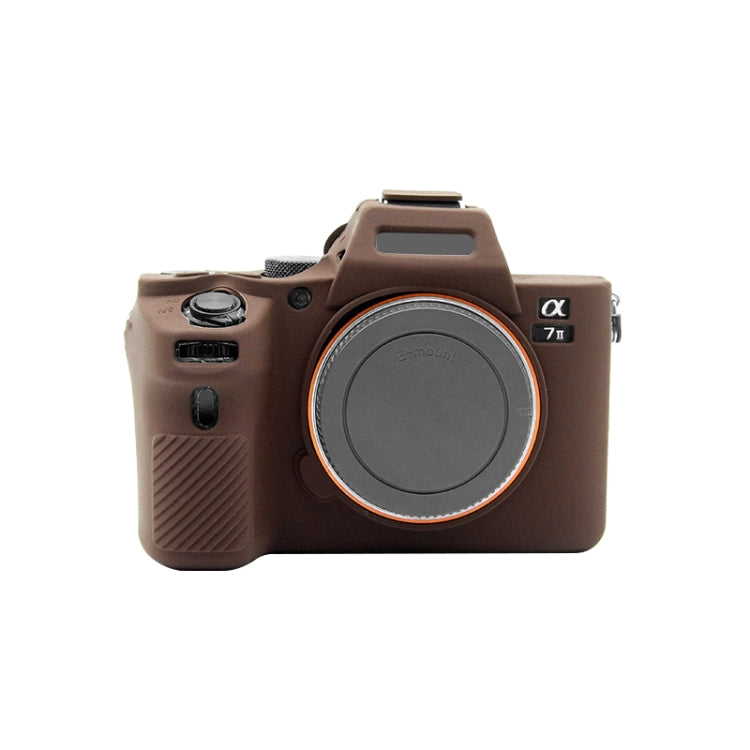 PULUZ Soft Silicone Protective Case for Sony ILCE-7MII / 7SMII / 7RMII(Coffee) - Protective Case by PULUZ | Online Shopping South Africa | PMC TechLife | Buy Now Pay Later Mobicred