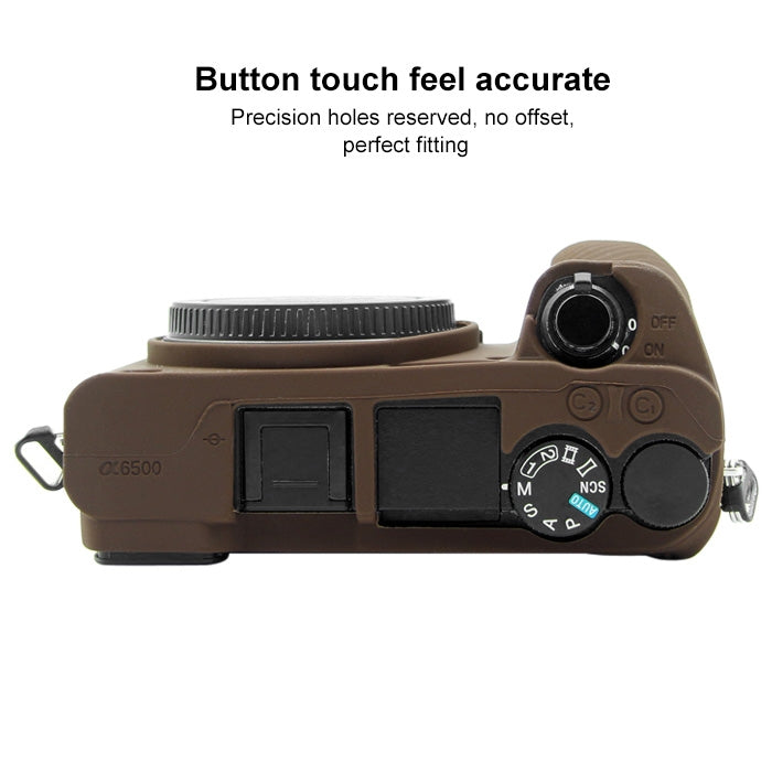 PULUZ Soft Silicone Protective Case for Sony ILCE-6500(Coffee) - Protective Case by PULUZ | Online Shopping South Africa | PMC Jewellery | Buy Now Pay Later Mobicred