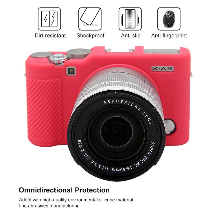 PULUZ Soft Silicone Protective Case for FUJIFILM X-A3 / X-A10(Rose Red) - Protective Case by PULUZ | Online Shopping South Africa | PMC TechLife | Buy Now Pay Later Mobicred